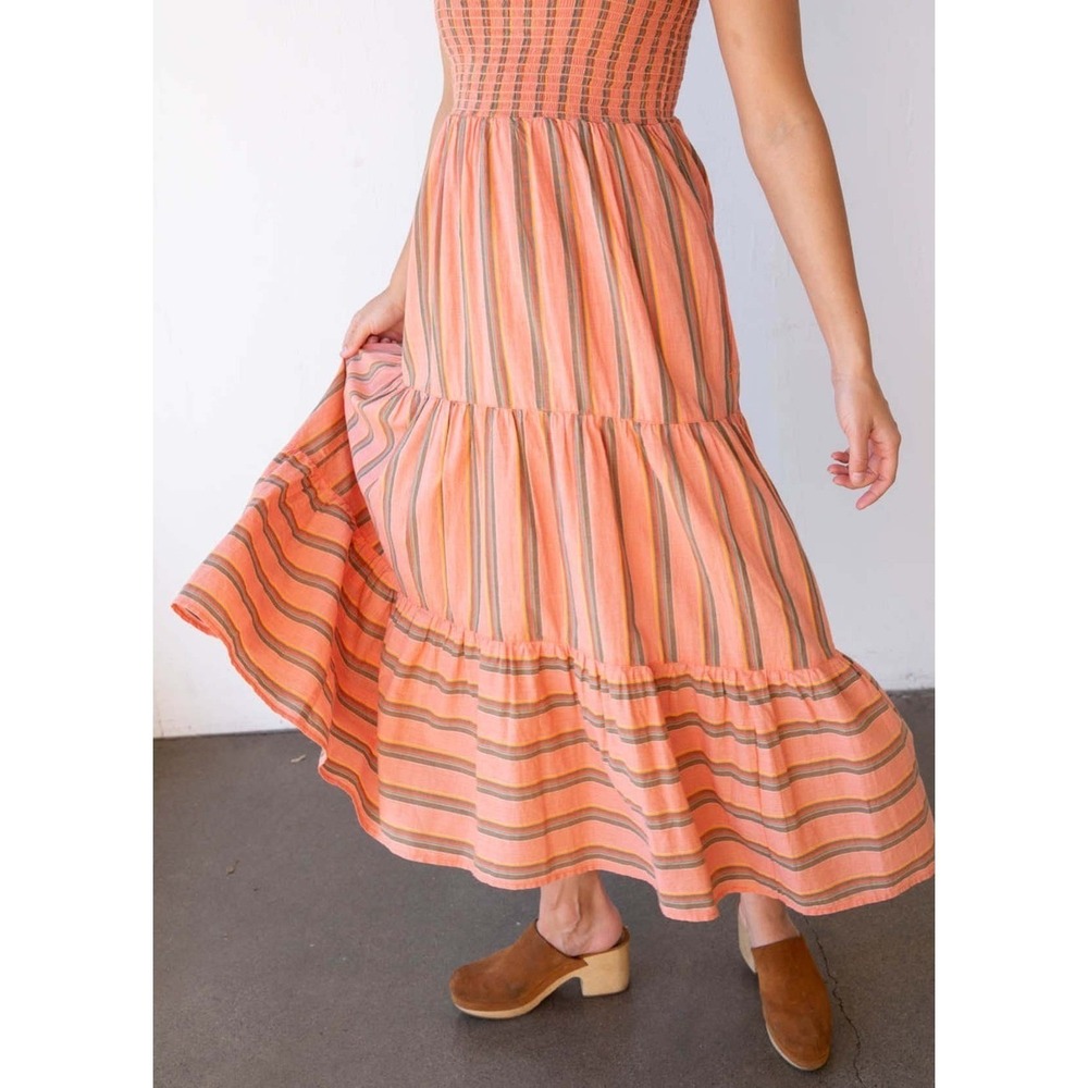 XĂrena Lorraine Dressâ Terracotta Stripe | XS | Made in USA - Picture 5 of 11